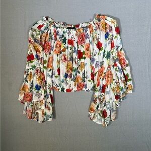 Vici Summer Harvest Off The Shoulder Bell Sleeve Top Size Small boho-chic D